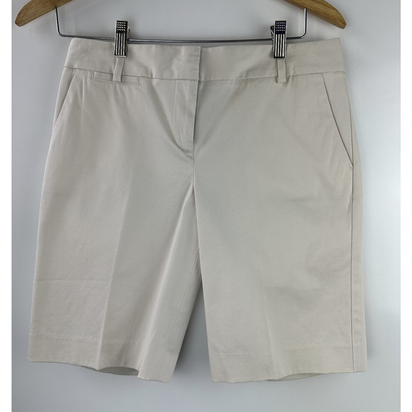 NWT Talbots Chino Shorts 10" Inseam Tan Flat Front Cotton Blend Size 4P 4 Petite - Picture 3 of 10